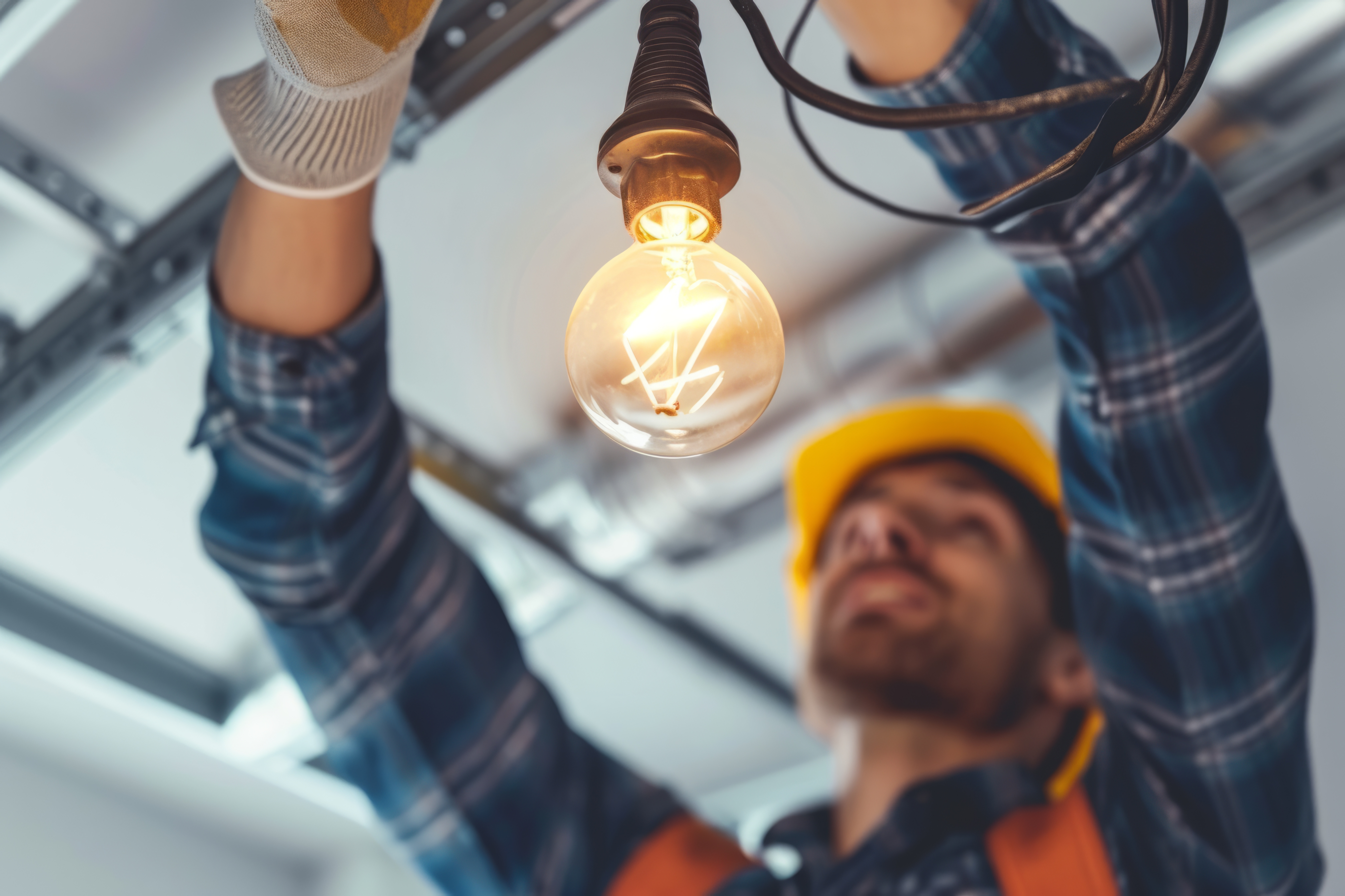 Electrician carrying out an electrical installation