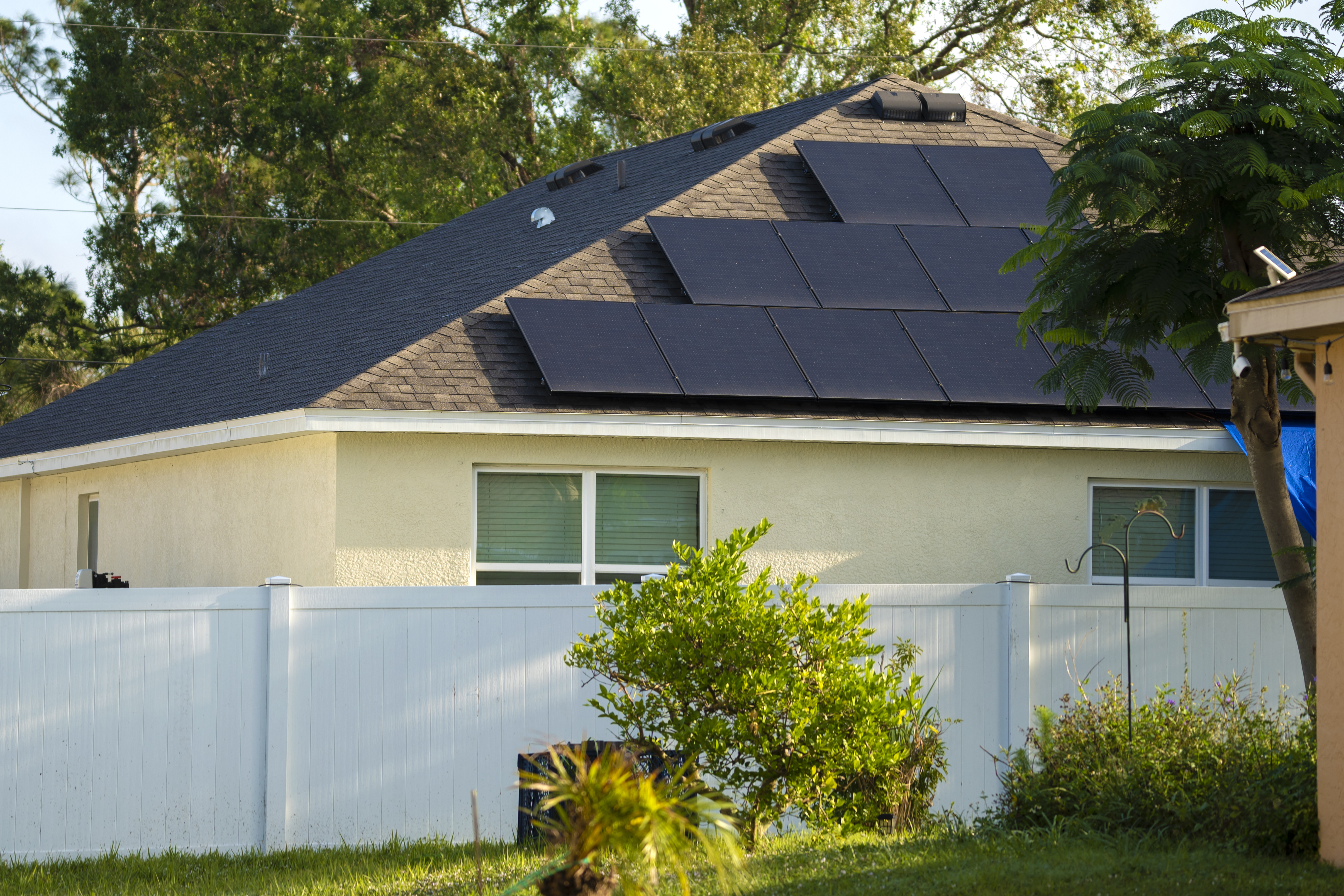 Residential rooftop solar panel installation